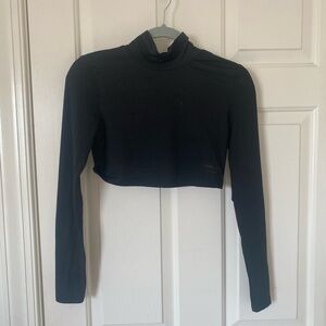 Black Turtleneck Crop Top
